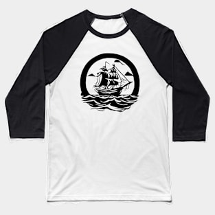 Pirate Ship Baseball T-Shirt